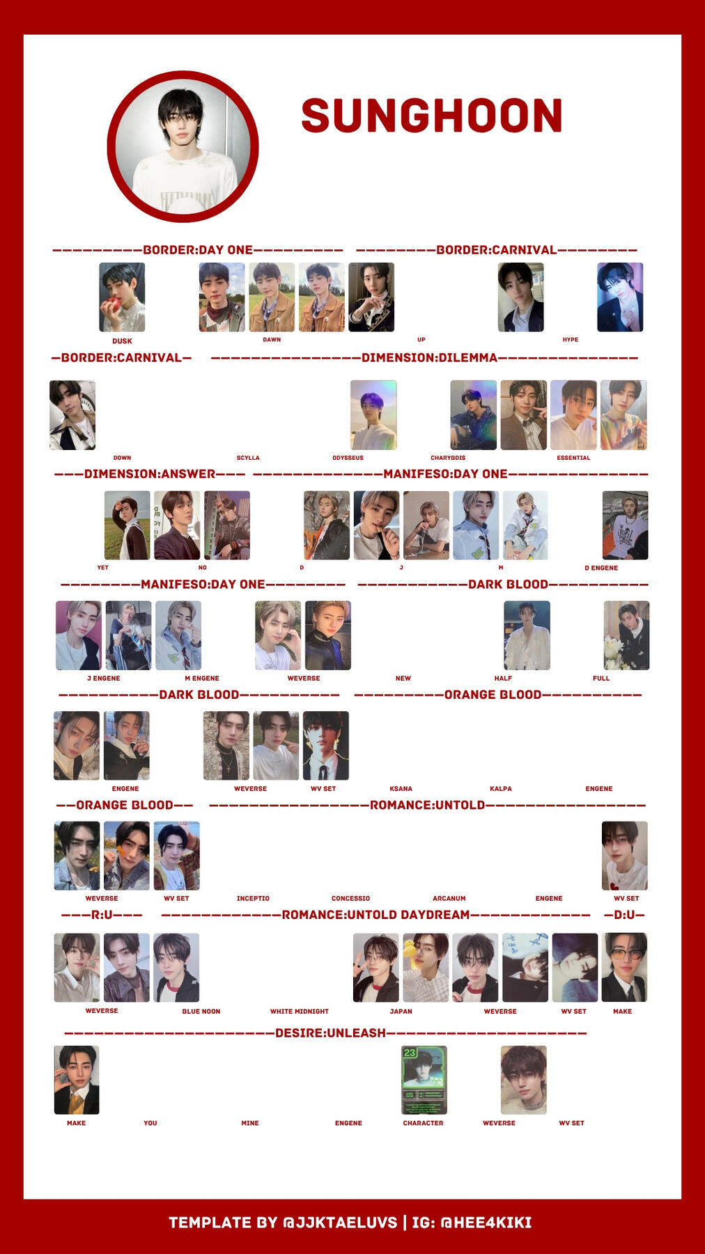 sunghoon photocard template